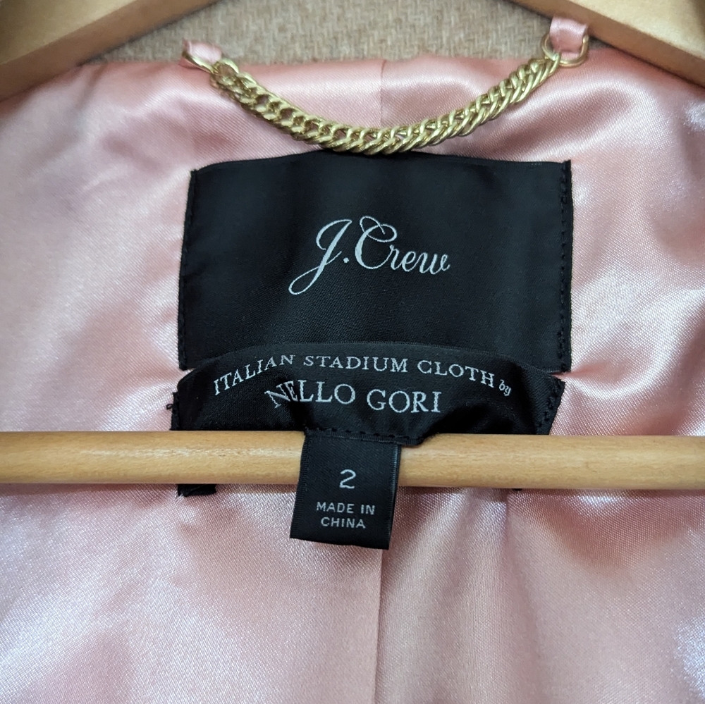 NWOT J. Crew Tan Cocoon Coat - Italian Stadium Wool Size 2 - Picture 3 of 3
